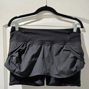 Lululemon Speed Squad Skirt Black Layered Running Skort | RARE | Size 6